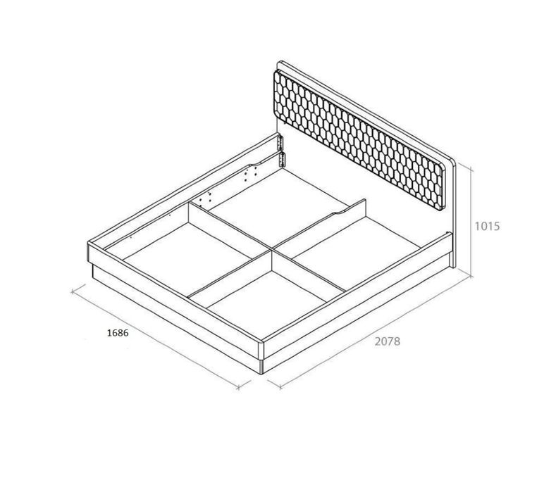 Ліжко з підйомним механізмом Aqua Rodos Crystal 160×200 см