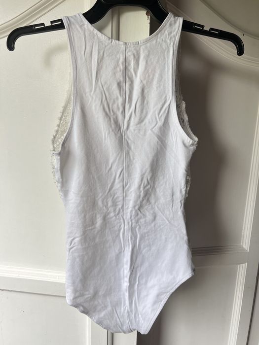 Koronkowe body ażurowe S, białe