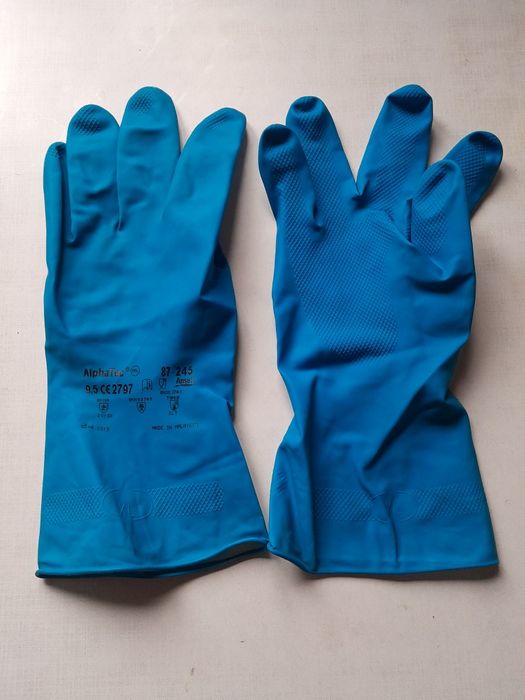 Латексные химически стойкие перчатки (AlphaTec] 9разм.