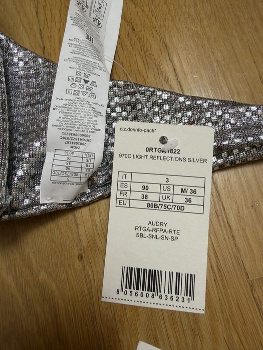 Kostium calzedonia nowy srebrny