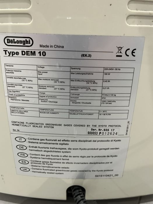 Desumidificador Delonghi