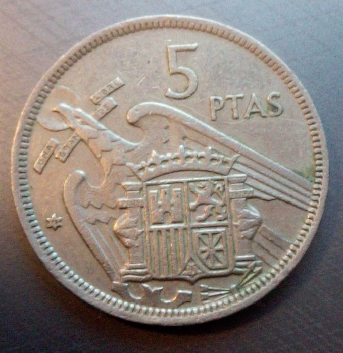 Moeda de 5 Pesetas - 1957