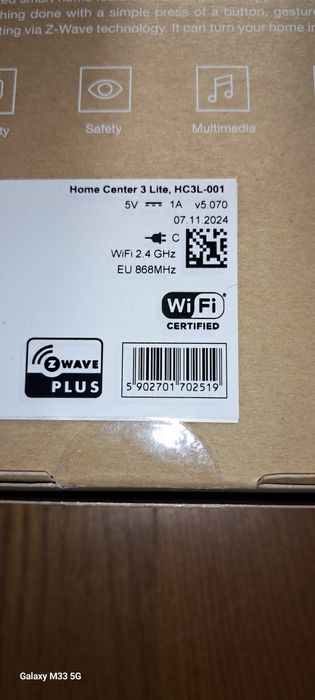 Centralka Fibaro Home Center 3 Lite z-wave 07.11.2024