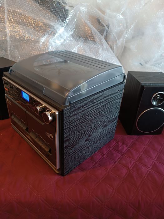 Програвач вінілу, стереосистема Auna 388-BT, MP3, FM, SD, AUX, касета