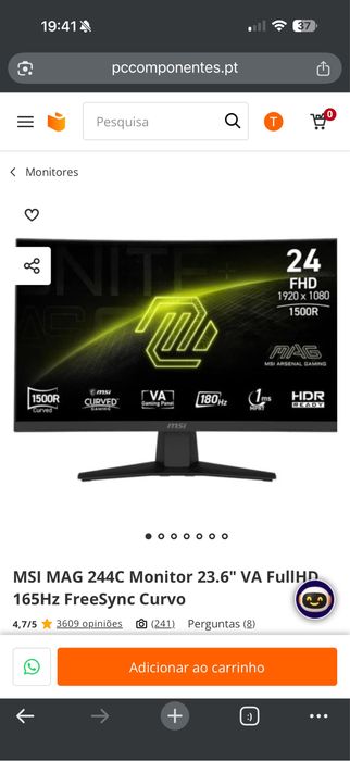 Monitor gamer msi curvo