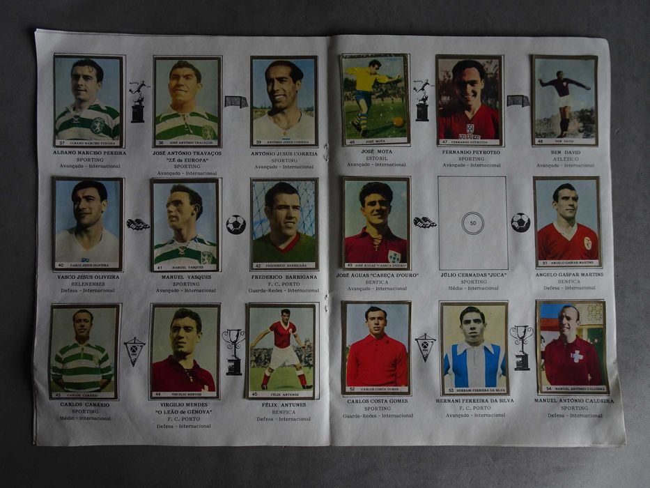 Caderneta cromos Ídolos do Passado (falta 1 cromo)