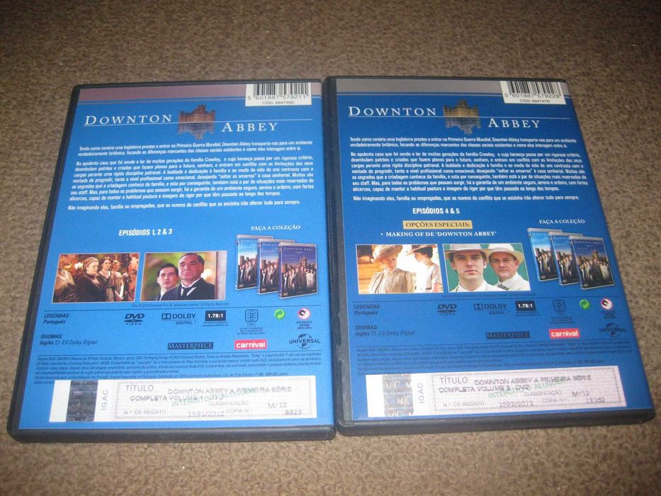 2 DVDs da Primeira Temporada da Série Downton Abbey