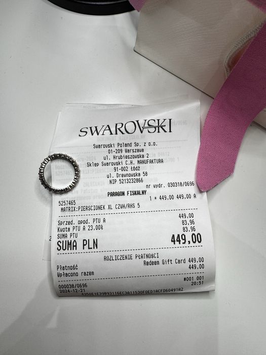 Pierścionek Swarovski