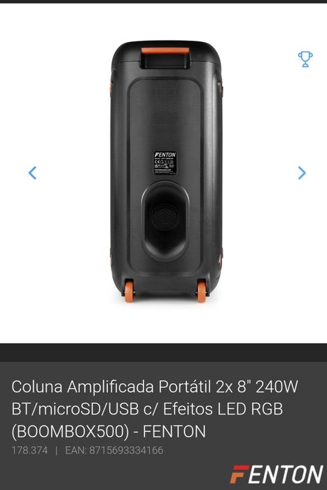 Coluna de som portátil sem fios 240w