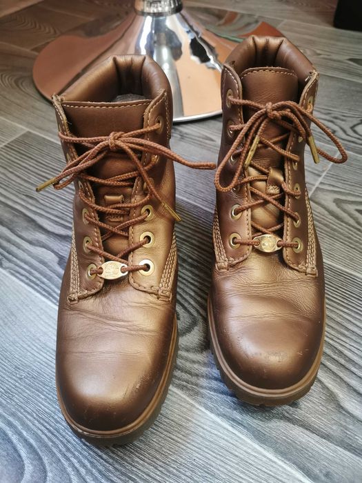 Ботинки кожаные Timberland золото, оригинал, размер 37