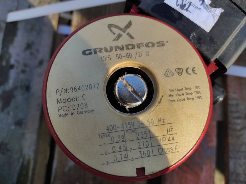 pompa grundfos ups 50-60/2 f b 400v w idealnym stanie