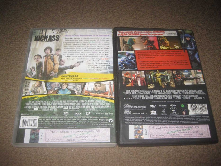 Colecção Completa em DVD "Kick Ass" com Aaron Taylor-Johnson