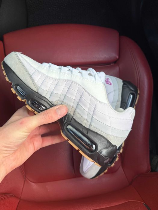 (ОПЛАТА ПІСЛЯ ОГЛЯДУ)Nike Air Max 95 White Grey Black Gum Найк Аір Макс 95 Біло-сіро-чорні Джим