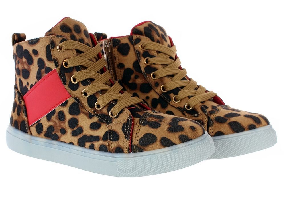 Buty sportowe dziecięce trampki w panterkę na zamek 6367 rozm. 34