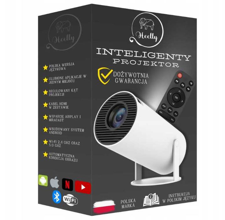 Projektor LED - Rzutnik Heely 4K Android WI-FI