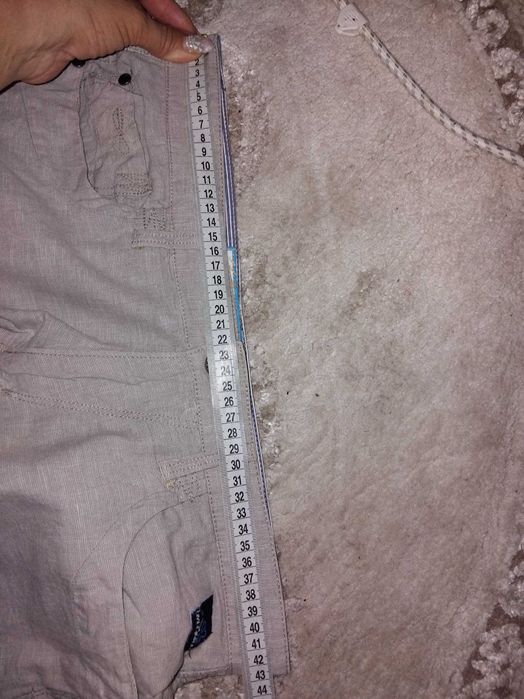 Штани лляні чоловічі Штаны лен М 46р. Бежевые