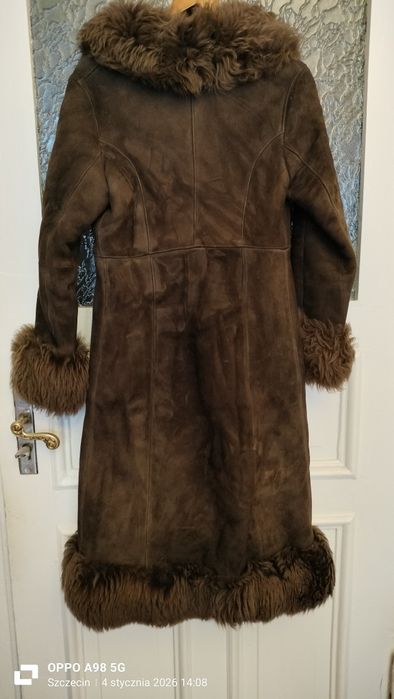 Kożuch damski vintage naturalny.