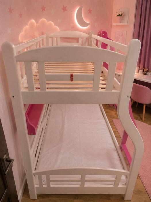 Двухъярусная кровать (розовая)
