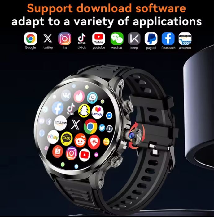 Смарт часы Android 10 ,8G-128G, 1980mAh, AMOLED.GPS.NFC.Sim.