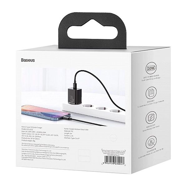 Baseus Super Si 1C szybka ładowarka USB Typ C 20 W Power Delivery + ka