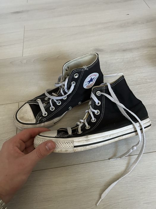 Converse чорні високі кеди 37 розмір б/у в гарному стані