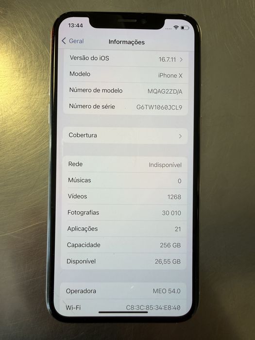 Iphone x 256G Silver