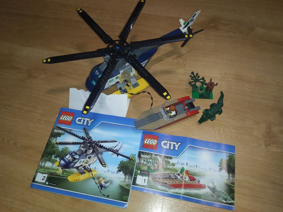 LEGO City 60067 pościg śmigłowcem policja helikopter motorówka