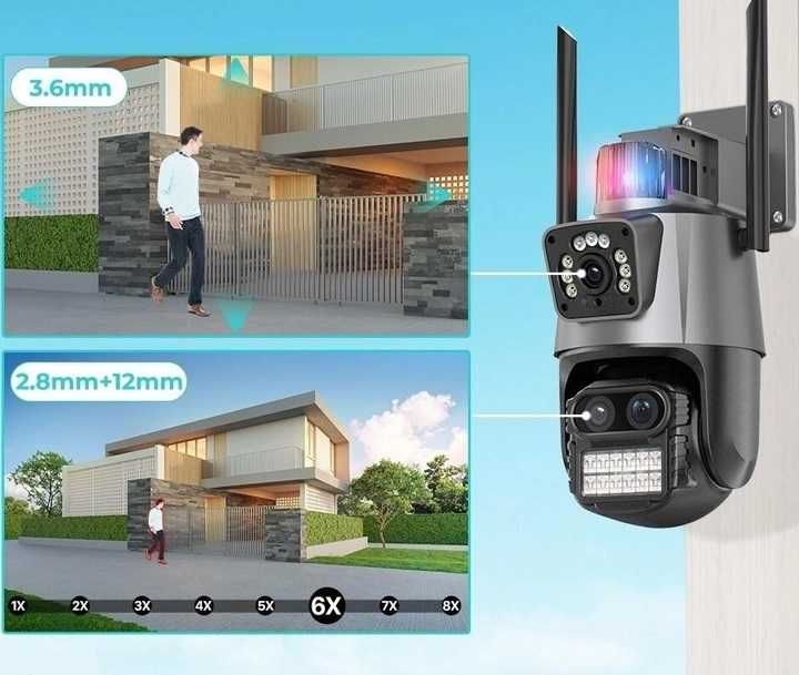 Вулична WiFi IP камера Anbiux P10QS 9Мп 3 об'єктиви Zoom 8х+карта 64ГБ