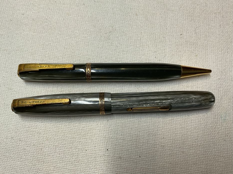 Conjunto caneta tinteiro e lapiseira Waterman modelo 512.V antiga