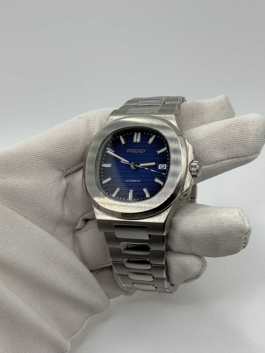 Zegarek Seiko Mod Nautilus Silver Deep Blue