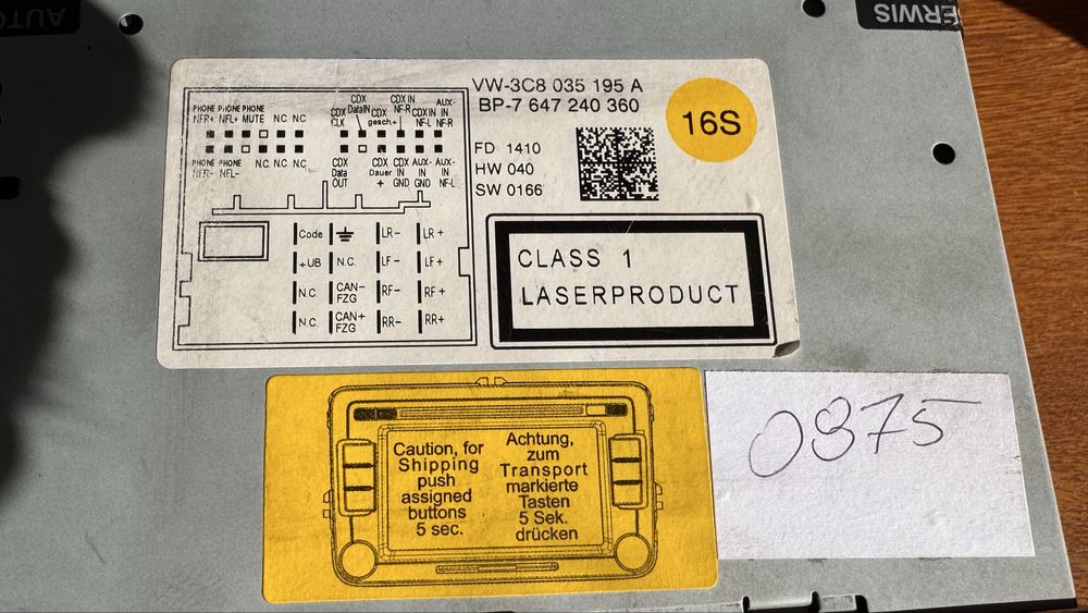 Sprzedam radio do vw transportera t6