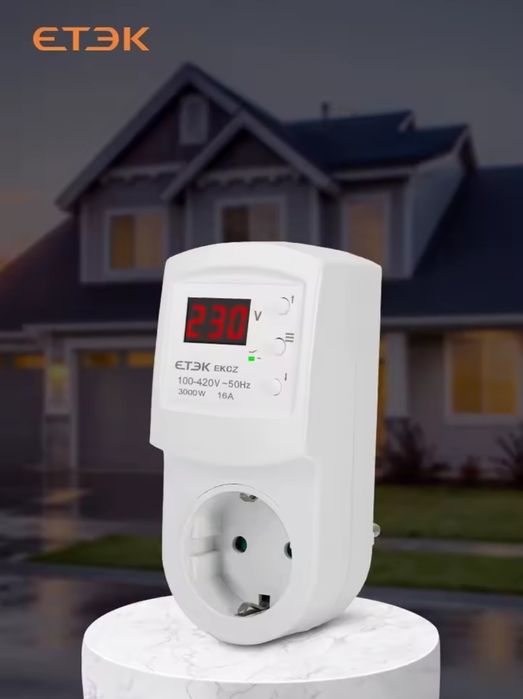 Реле контроля напряжения ETЭK (16A / 3000W)