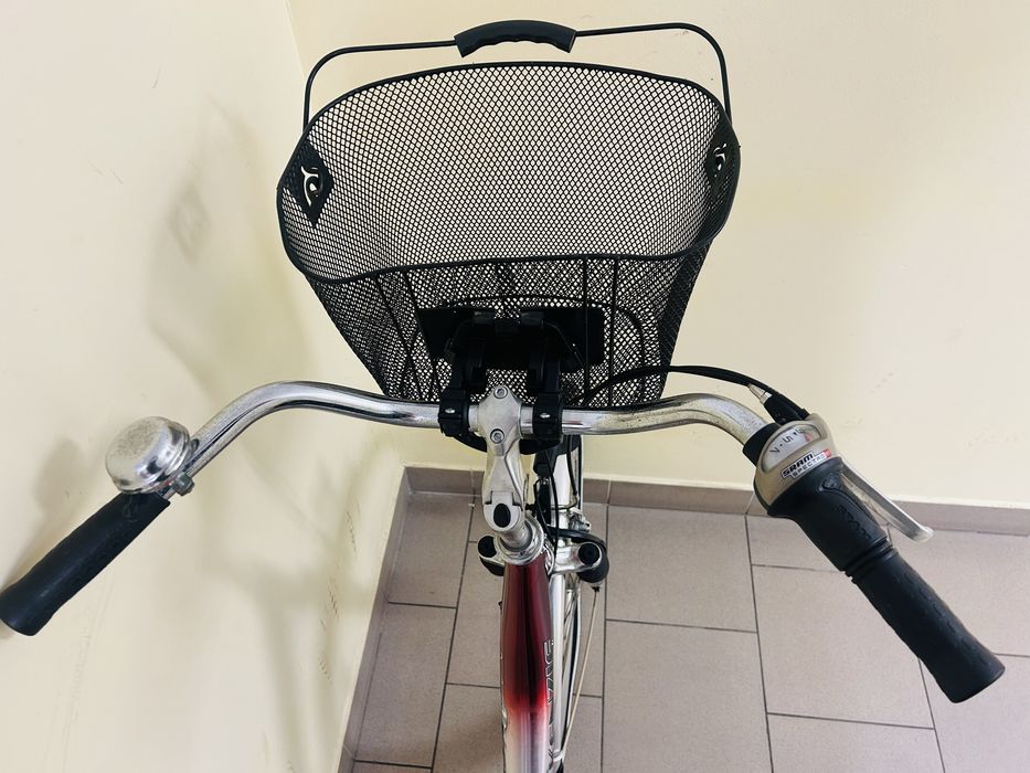Ładny Rower Miejski Damski Damka 7 biegów + Koszyczek