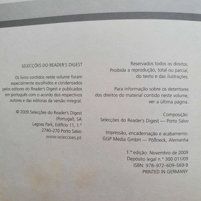 LIvro Condensado Selecções Reader's Digest: 1 LIVRO = 4 HISTÓRIAS