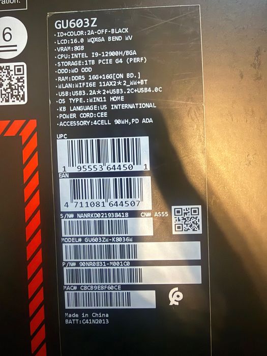 ASUS ROG Zephyrus M16 | i9-12900H | RTX 3070 Ti | 32GB | 1TB + ROG Mouse