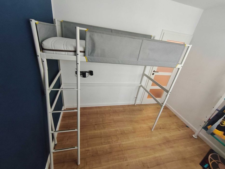 Łóżko piętrowe na antresoli IKEA VITVAL 97 x 207 cm biały