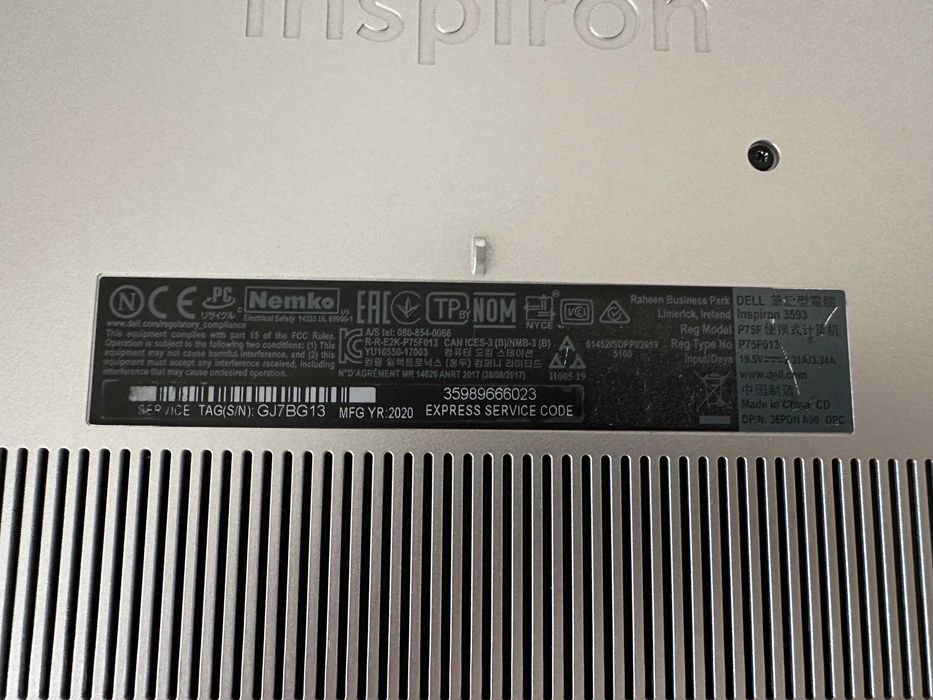 Ноутбук Dell Inspiron 15 3593 15.6" i5-1035G1 RAM 16GB SSD 256Gb