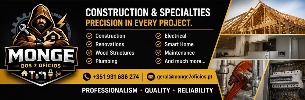 Serviços Domésticos - Reparações, Manutenções, Construção