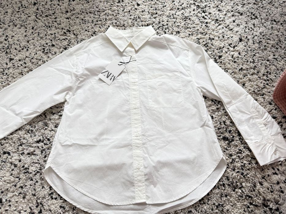 Сорочка біла ZARA нова XS S котон дівчача жіноча базова Вигідно
