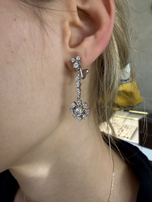 Złote kolczyki 750 z diamentami 2,34ct VS1-VS2/G-I