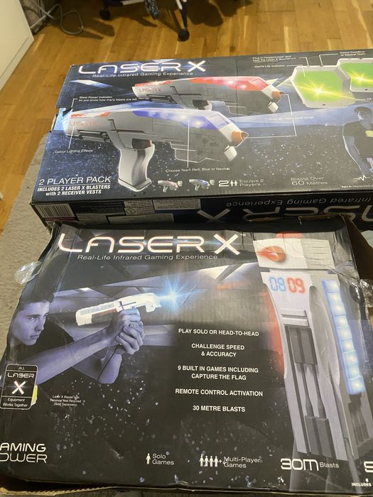 Pistolety na podczerwień Laser X Double Morph Blasters + wieża Tower