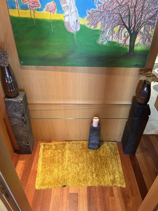 Mesa com  2 pedras em ardosia  e viddro