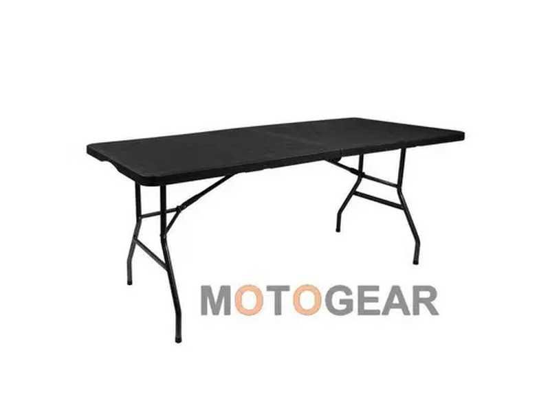 DUŻY Stół ogrodowy turystyczny składany czarny 180cm czarny rozkładany