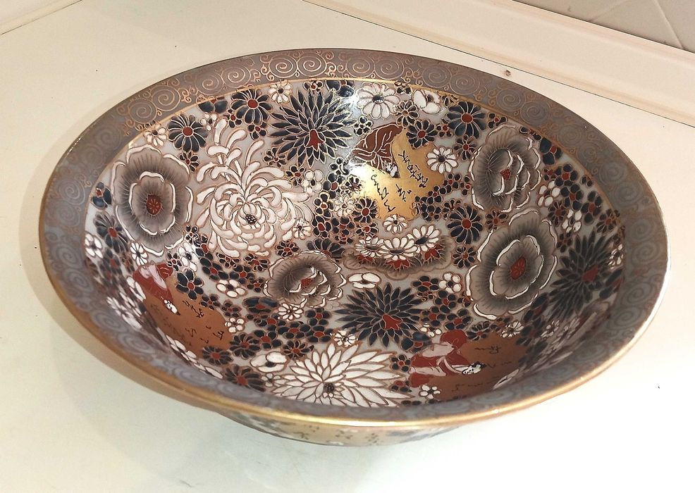 Vintage Taça Oriental Cloisonne marcada