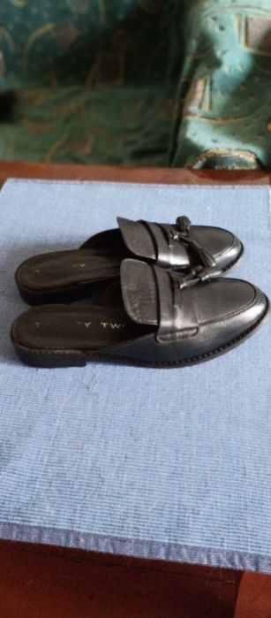 Шлепанцы лоферы кожаные