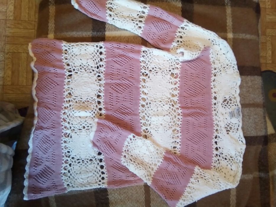 Кофта вязаная, туника ажурная