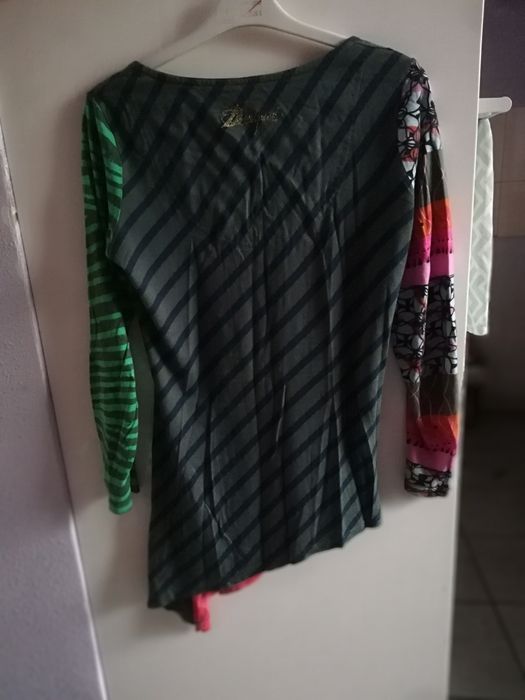 Bluzka bawełniana desigual, asymetryczna