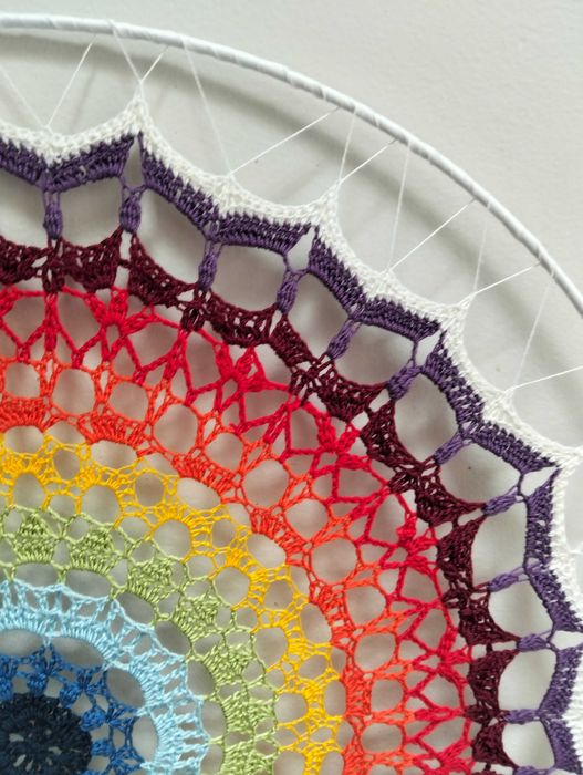 Mandala dreamcatcher feito de mão