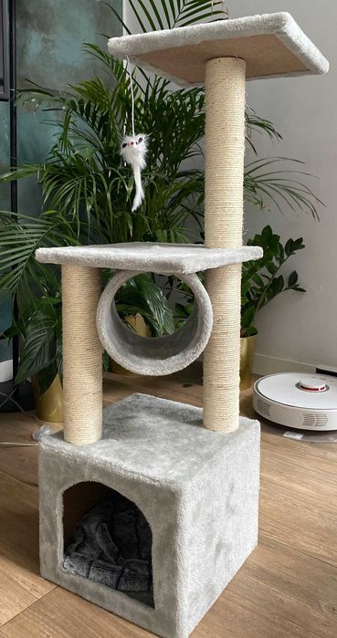 NOWY Drapak dla kota Domek Legowisko Słupek do drapania Zabawka Wieża