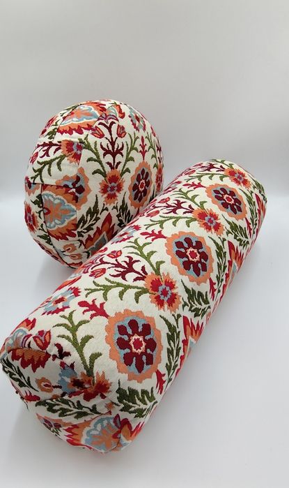 Zestaw do jogi pufa/Zafu+wałek/bolster/naturalne wypełnienie